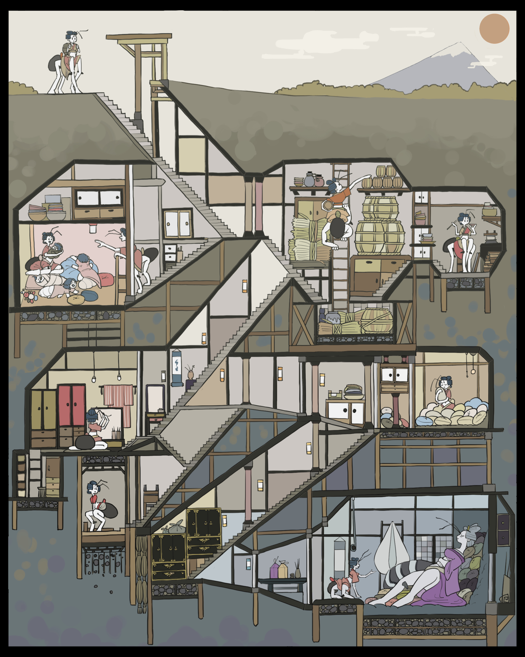 巣の断面図 全体構造
