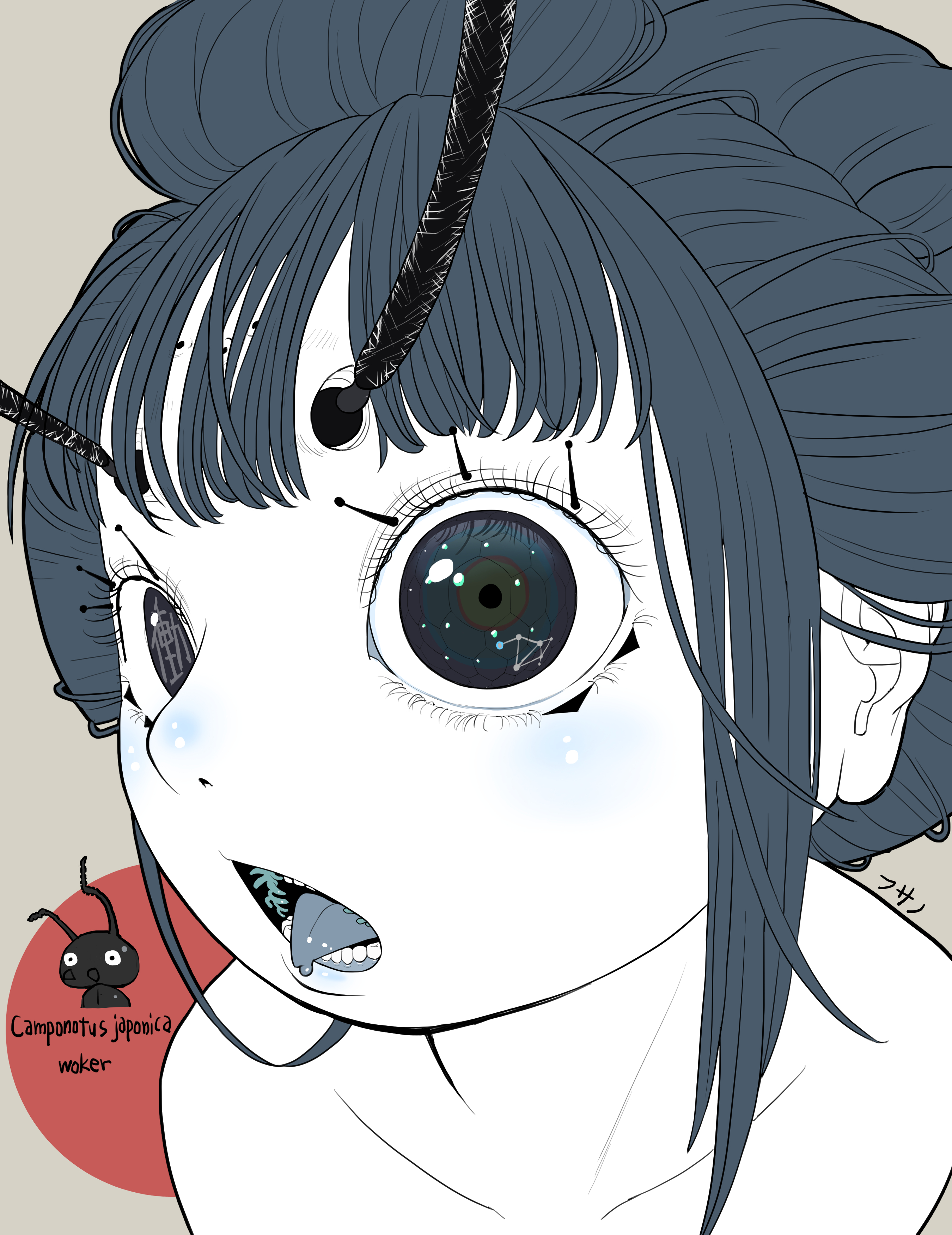 クロオオアリ 複眼